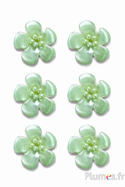 Fiore in cuoio - Ø 2 cm - verde chiaro